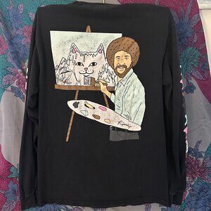 rip n dip black cat graphic long sleeves small